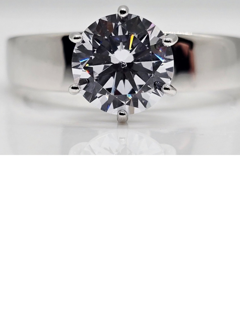 Brilliant Round-Cut Solitaire Ring in Silver with Clear Stone